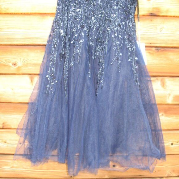 Mac Duggal 10806 Womens EMBELLISHED FLUTTER SLEEVE TEA-LENGTH DRESS - Picture 10 of 15